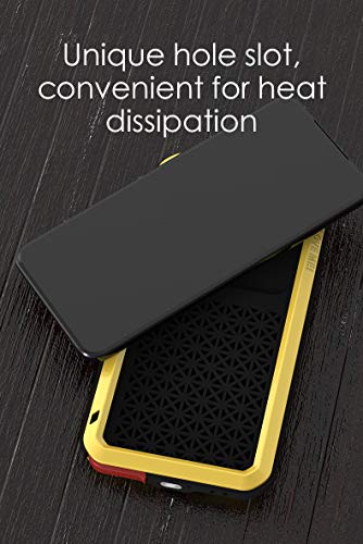 LOVE MEI Metal Case for LG V60/LG V60 ThinQ, Heavy Duty Robust Military Bumper Aluminum Metal Case Dustproof Shockproof Splashproof Full Body Protection Case Cover with Tempered Glass (Black)