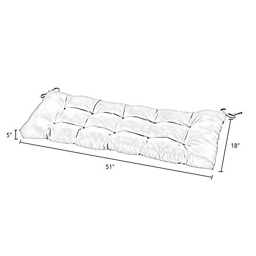 Greendale Home Fashions Outdoor 51x18-inch Bench Cushion, 1 Count (Pack of 1), Cement