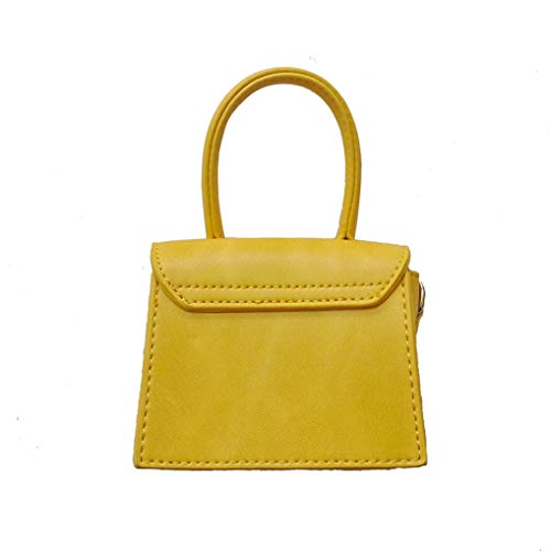 Cute Purse Mini Crossbody Bags for Women Girls Top Handle Clutch Handbag (yellow)