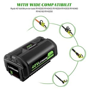 ADVNOVO OP4040 40V 4.0Ah Li-Ion Battery Replacement for Ryobi OP4050A Compatible with Ryobi 40-Volt Battery OP4015 OP4026 OP40201 OP40261 OP4030 OP40301 OP4040 OP40401 OP4050 OP40501 OP40601