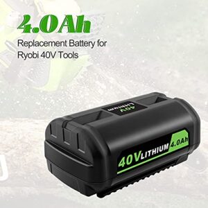 ADVNOVO OP4040 40V 4.0Ah Li-Ion Battery Replacement for Ryobi OP4050A Compatible with Ryobi 40-Volt Battery OP4015 OP4026 OP40201 OP40261 OP4030 OP40301 OP4040 OP40401 OP4050 OP40501 OP40601