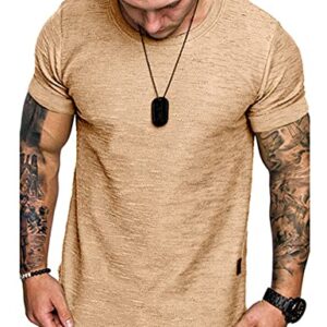 Fashion Mens T Shirt Muscle Gym Workout Athletic Shirt Cotton Tee Shirt Top Large