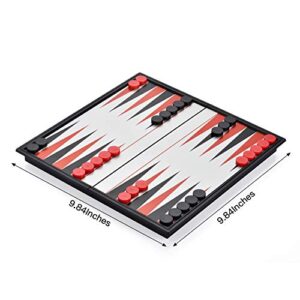 QuadPro Magnetic Backgammon Board Game Set with Folding Board Travel Games for Kids and Adults