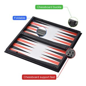 QuadPro 3 in 1 Magnetic Chess Checkers Backgammon Board Game Set with Folding Board Travel Games for Kids and Adults (Chess: Gold & Silver)