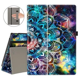vori folio case for amazon fire hd 8 & fire hd 8 plus tablet (12th/10th generation, 2022/2020 release), slim premium pu leather stand protective cover with auto wake/sleep, mandala galaxy