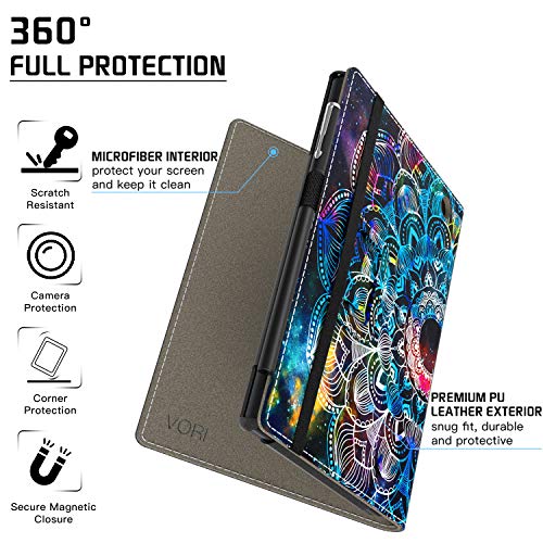 VORI Folio Case for Amazon Fire HD 8 & Fire HD 8 Plus Tablet (12th/10th Generation, 2022/2020 Release), Slim Premium PU Leather Stand Protective Cover with Auto Wake/Sleep, Mandala Galaxy