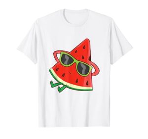 melon summer fruit sunglasses on watermelon t-shirt