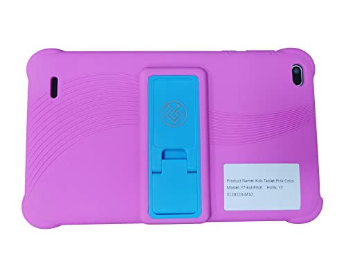 qunyiCO 7 inch Kids Tablet 32GB Android 11 WiFi Camera Bluetooth 2GB RAM Eye Protection HD IPS Touch Screen 1024x600 Kid-Proof Case Parental Control Learning Apps on Google Certified Playstore Pink