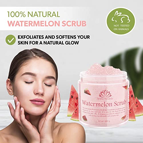 Watermelon Scrub, Organic Salt Bath Scrub, Gently Exfoliating For Smooth Skin, Ultra Hydrating & Skin Moisturizing For Face & Body, Great Gifts for Women