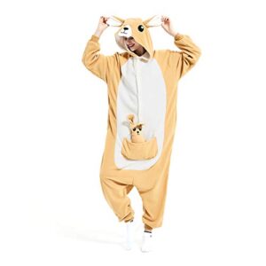 iii hhons kangaroo onesie animal women/men adult costume halloween cosplay pajamas onesies christmas for teen small