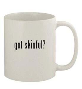 knick knack gifts got skinful? - 11oz ceramic white coffee mug, white