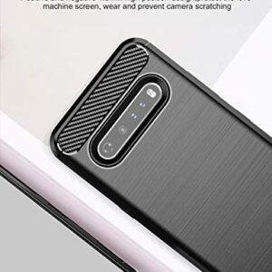 DONGDEAR for LG V60 ThinQ Case Slim,LG V60 Phone Case, Ultra [Slim Thin] Flexible TPU Scratch Resistant Rubber Soft Skin Shockproof Protective Cases Cover for LG V60 ThinQ (Brushed Black)