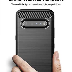 DONGDEAR for LG V60 ThinQ Case Slim,LG V60 Phone Case, Ultra [Slim Thin] Flexible TPU Scratch Resistant Rubber Soft Skin Shockproof Protective Cases Cover for LG V60 ThinQ (Brushed Black)