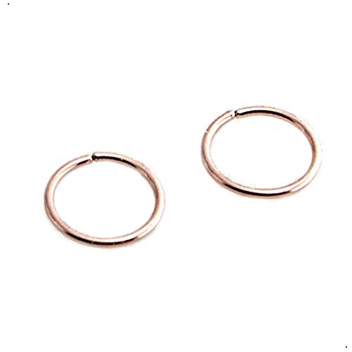 5mm 14K Rose Gold Filled Handmade Septum Huggie Piercing Cartilage Nose Tragus Endless Hoops (5mm | 24 GA, 14K Rose Gold Filled)