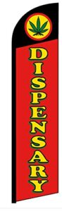 dispensary - windless swooper flag feather banner sign 2.5x11.5 ft tall (flag only) rf