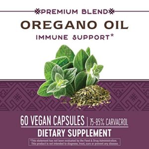 Nature's Way Oregano Oil 75-85% Carvacrol per Capsule, Vegetarian, 60 Vegetarian Capsules (2 Pack)