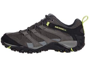merrell mens alverstone hiking shoe, granite/keylime, 11 us