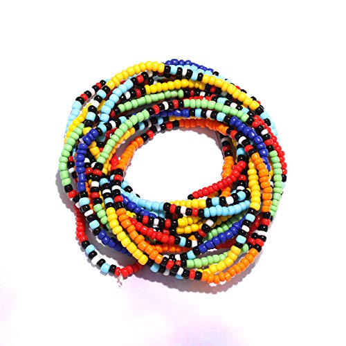 HEIDKRUEGER Seed Bead Stretch Bracelets Colorful Rainbow Tiny Beaded Stackable Vsco Bracelets Boho Summer Vacation Adjustable Bangle Bracelet for Women Girls 14Pcs