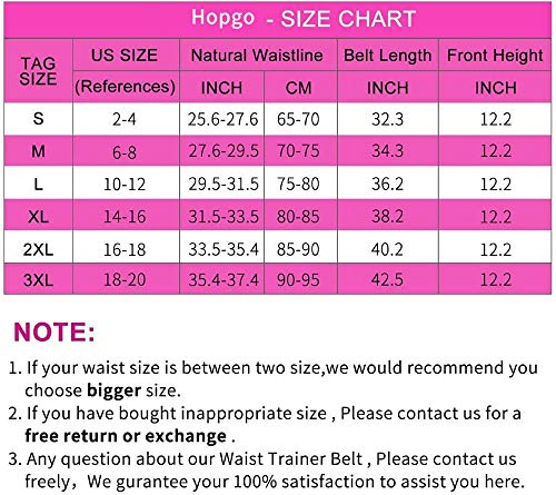 Hopgo Waist Trimmer for Women Weight Loss Waist Cincher Corset Sweat Girdle Workout tummy Slimming Belt XXL Black with Double Belt