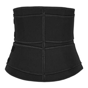 Hopgo Waist Trimmer for Women Weight Loss Waist Cincher Corset Sweat Girdle Workout tummy Slimming Belt XXL Black with Double Belt