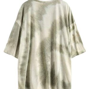 Fenxxxl Women's Short Sleeve Sun Oversized tee Graphic T Shirts Tie Dye Shirt Loose Casual Summer Tops Tunic F491-297-Green L