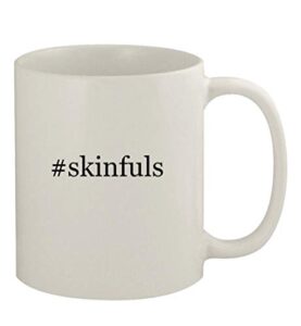 knick knack gifts #skinfuls - 11oz ceramic white coffee mug, white