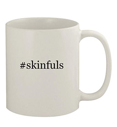 Knick Knack Gifts #skinfuls - 11oz Ceramic White Coffee Mug, White