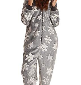 Just Love Ladies Embossed Plush Adult Onesie 6889-10540-GRY-M