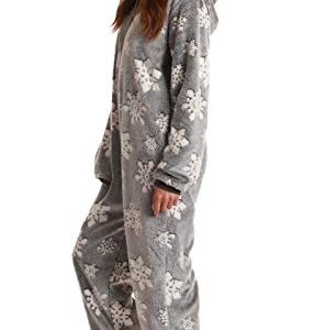 Just Love Ladies Embossed Plush Adult Onesie 6889-10540-GRY-M