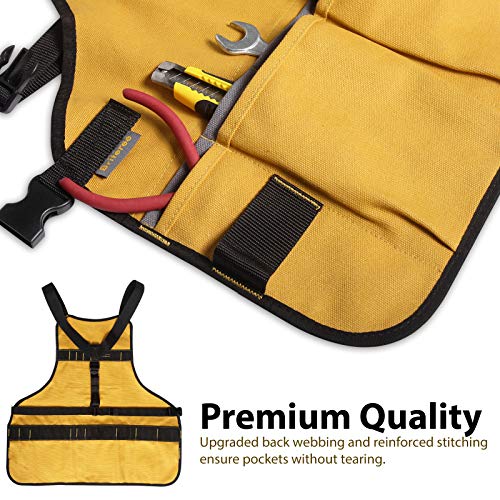 Briteree Work Tool Apron for Men and Women, Torso Length with 21 Tool Pockets, Durable Canvas Apron, DIY Enthusiasts