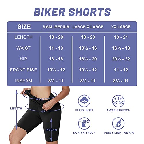 YOLIX 3 Pack Buttery Soft Biker Shorts for Women – 8" High Waisted Yoga Workout Athletic Sports Shorts