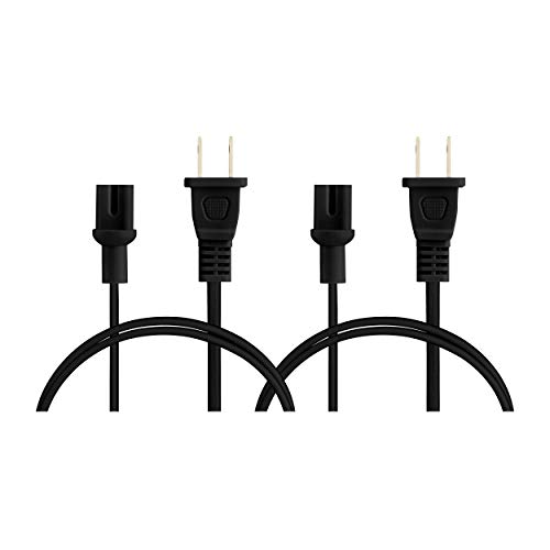 Vebner 3-Foot Power Cord Compatible with Sonos Five, Sonos Play 5, Sonos Beam, Sonos Arc, Sonos Amp, Sonos Playbase, Sonos Sub Gen 3 and Sonos Sub Mini - 2-Pack (Black)