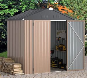 u-max 6 x 4ft outdoor storage shed, lockable bike shed,garden shed &tool shed for backyard, patio, lawn