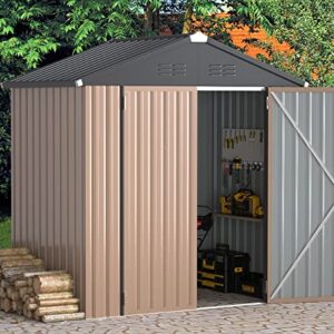 U-MAX 6 x 4FT Outdoor Storage Shed, Lockable Bike Shed,Garden Shed &Tool Shed for Backyard, Patio, Lawn