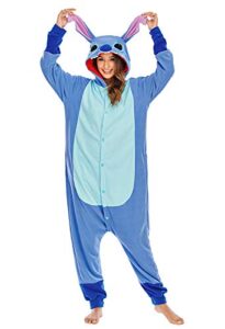 halloween animal onesie pajamas for adults stitch onesie cosplay costume homewear blue, s