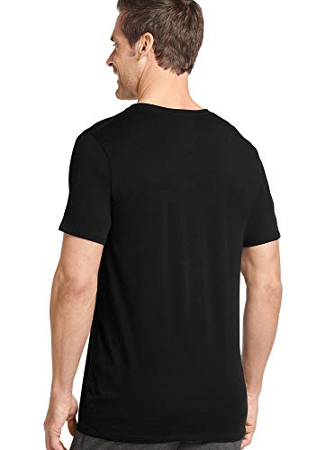 Jockey Men's T-Shirts Cotton Stretch V-Neck T-Shirt - 3 Pack, Black, l