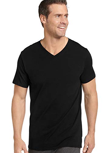 Jockey Men's T-Shirts Cotton Stretch V-Neck T-Shirt - 3 Pack, Black, l