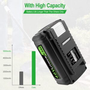 GOOALITY 40V 5.0Ah OP4050A Replacement Battery Compatible with Ryobi 40V Lithium Battery OP4015 OP4026 OP40201 OP40261 OP4030 OP40301 OP4040 OP40401 OP4050 OP4050A OP40501 OP40601