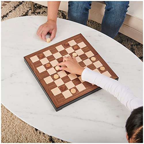 Spin Master Games Legacy Deluxe Chess & Checkers Set, Classic Two Player Game Includes Folding Board with Solid Wood Playing Pieces, for Kids and Adults Ages 8 and Up