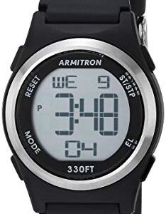 Armitron Sport Women's Quartz Sport Watch with Resin Strap, Black, 14 (Model: 45/7102BLK)