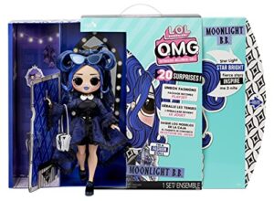 l.o.l. surprise! omg moonlight b.b. fashion doll - dress up doll set with 20 surprises for girls and kids 4+