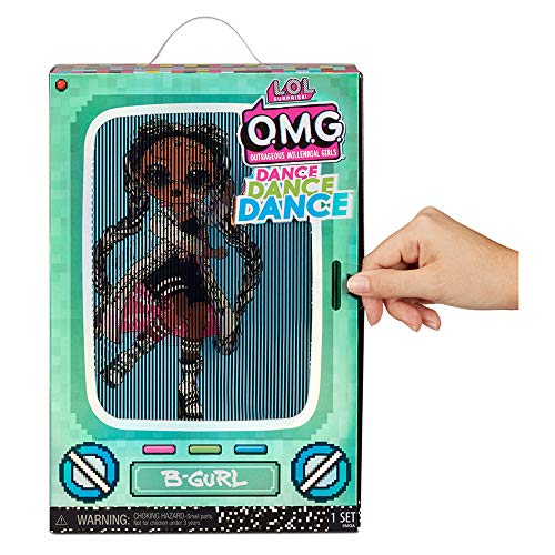 L.O.L. Surprise! OMG Dance Dance Dance B-Gurl Fashion Doll with 15 Surprises Including Magic Black Light, Shoes, Hair Brush, Doll Stand and TV Package - Great Gift for Girls Age 4+