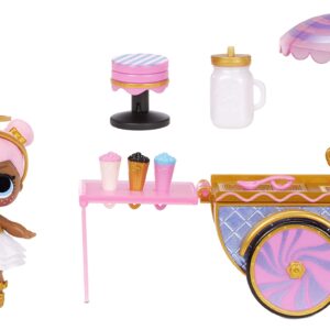 L.O.L. Surprise! LOL Surprise Furniture Sweet Boardwalk with Sugar Doll and 10+ Surprises, Doll Candy Cart Furniture Set, Accessories