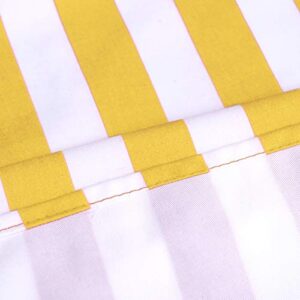 Amzdecor Yellow and White Stripe Café Window Valances Kitchen Curtain Drapes for Kitchen, Bathroom, Bedroom, Living Room, Rod Pocket, 55x15 inch