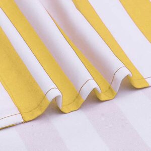 Amzdecor Yellow and White Stripe Café Window Valances Kitchen Curtain Drapes for Kitchen, Bathroom, Bedroom, Living Room, Rod Pocket, 55x15 inch