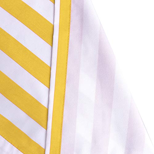 Amzdecor Yellow and White Stripe Café Window Valances Kitchen Curtain Drapes for Kitchen, Bathroom, Bedroom, Living Room, Rod Pocket, 55x15 inch