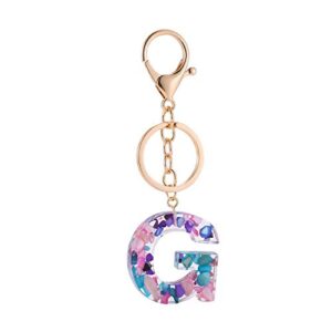 lenlorry letter g keychain accessories cute crystals keyring initial key ring for women