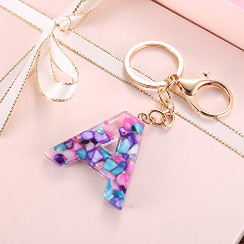 Lenlorry Letter G Keychain Accessories Cute Crystals Keyring Initial Key Ring for Women