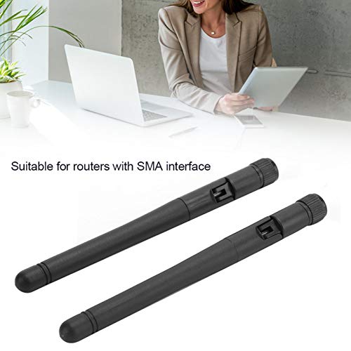 2Pcs 5DBI DualBand 2.4G/5G Omni-Directional WiFi Antenna with RP-SMA Connector for Wireless Network Router, PCI/PCIe Card, USB Adapter, IP Camera(4.3in)