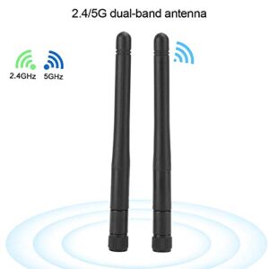 2Pcs 5DBI DualBand 2.4G/5G Omni-Directional WiFi Antenna with RP-SMA Connector for Wireless Network Router, PCI/PCIe Card, USB Adapter, IP Camera(4.3in)